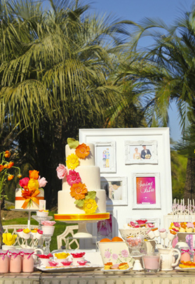 橘粉色+白色系婚礼