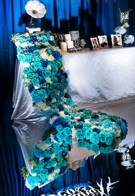 蓝色系婚礼布置