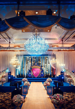 蓝色系婚礼布置