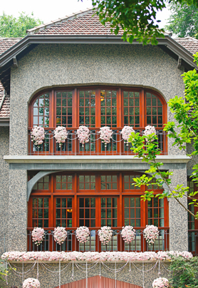 粉色系婚礼仪式区