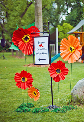 橙色系婚礼布置