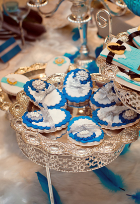 孔雀蓝色系婚礼布置