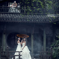 带有中国元素的婚纱大片