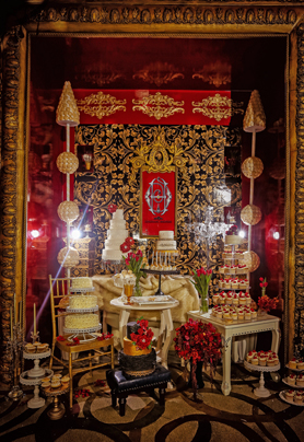 欧式红黑金婚礼