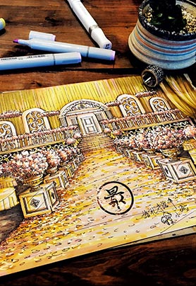 纸面手绘步骤图