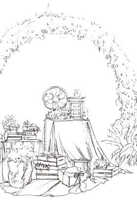 小区域线稿步骤图