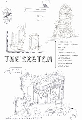 森系婚礼手绘草图