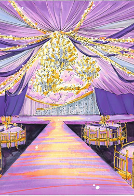 纸面紫色手绘图