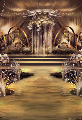 金色婚礼场景图