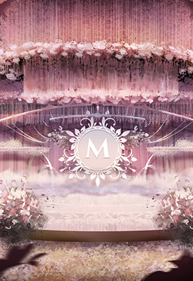 粉色婚礼场景图