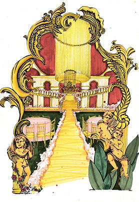 马克笔欧式复古线稿