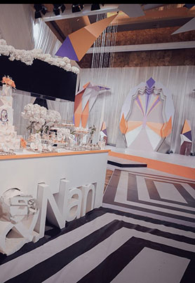 波普风格婚礼甜品台