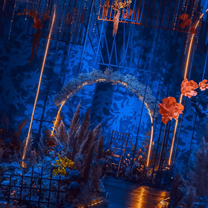 真实婚礼 | 丝绒蓝与活力橙,这样的搭配也太适合秋天了吧!