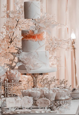 香槟色婚礼甜品台-知暖