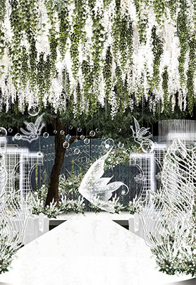 白绿森系婚礼堂