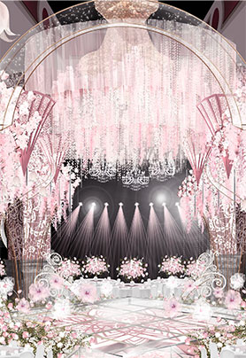 粉色系中心舞台婚礼堂