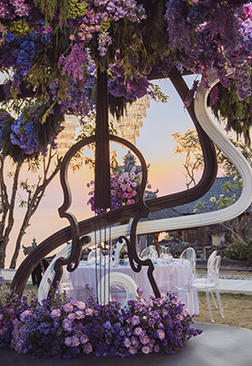 黑紫色婚礼晚宴