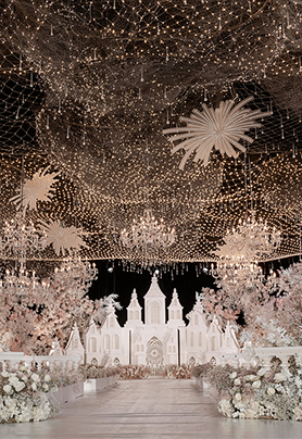 香槟色迪士尼星空城堡婚礼