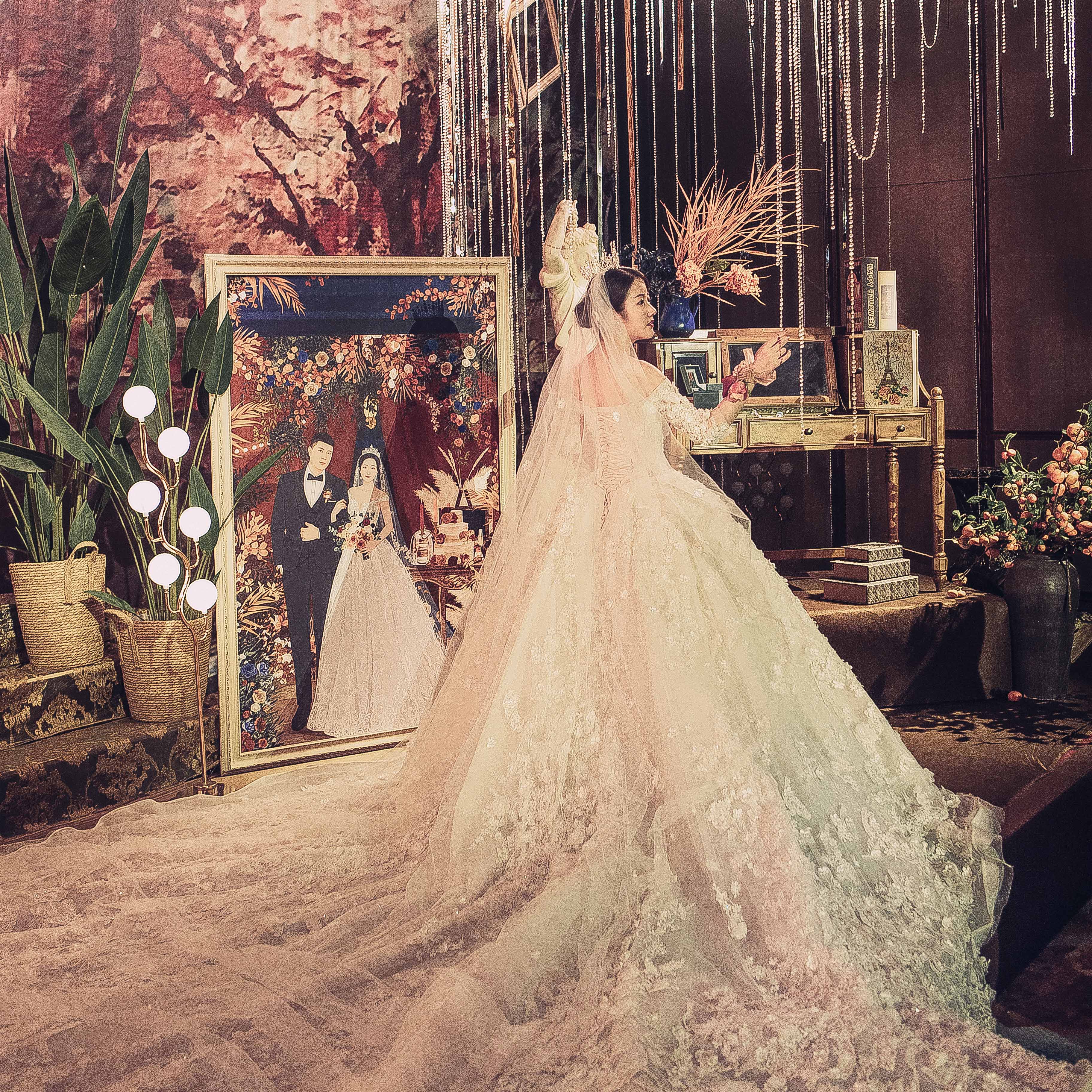 真实婚礼 |复古浪漫的油画主题,一场法式花园里的秋日婚礼