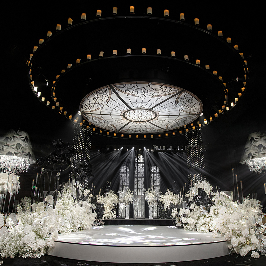 迷雾起时丽影如伊,黑白Art Deco的电影感婚礼