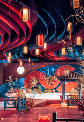 红蓝撞色高级感新中式