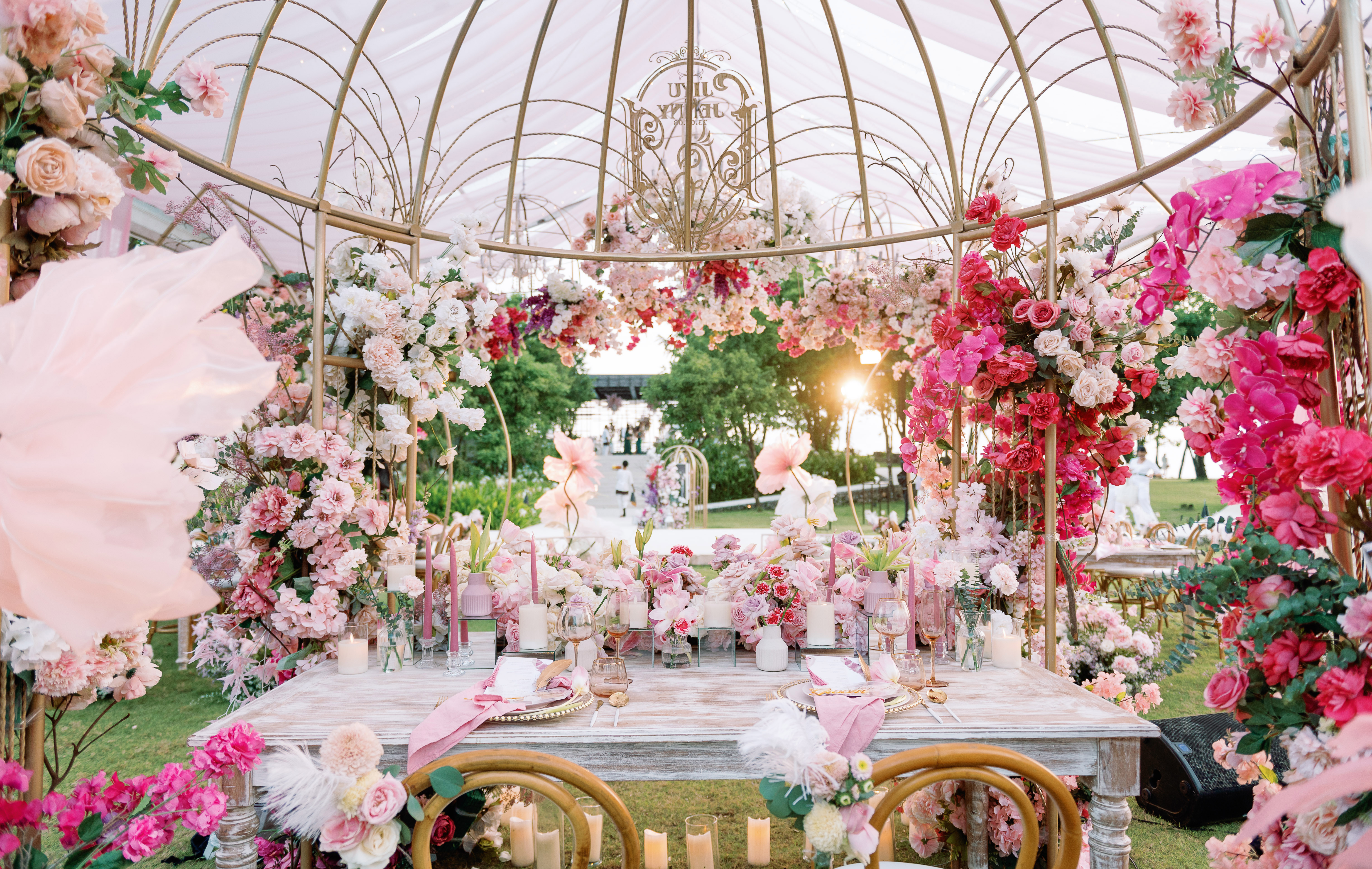 浪漫粉色系花园