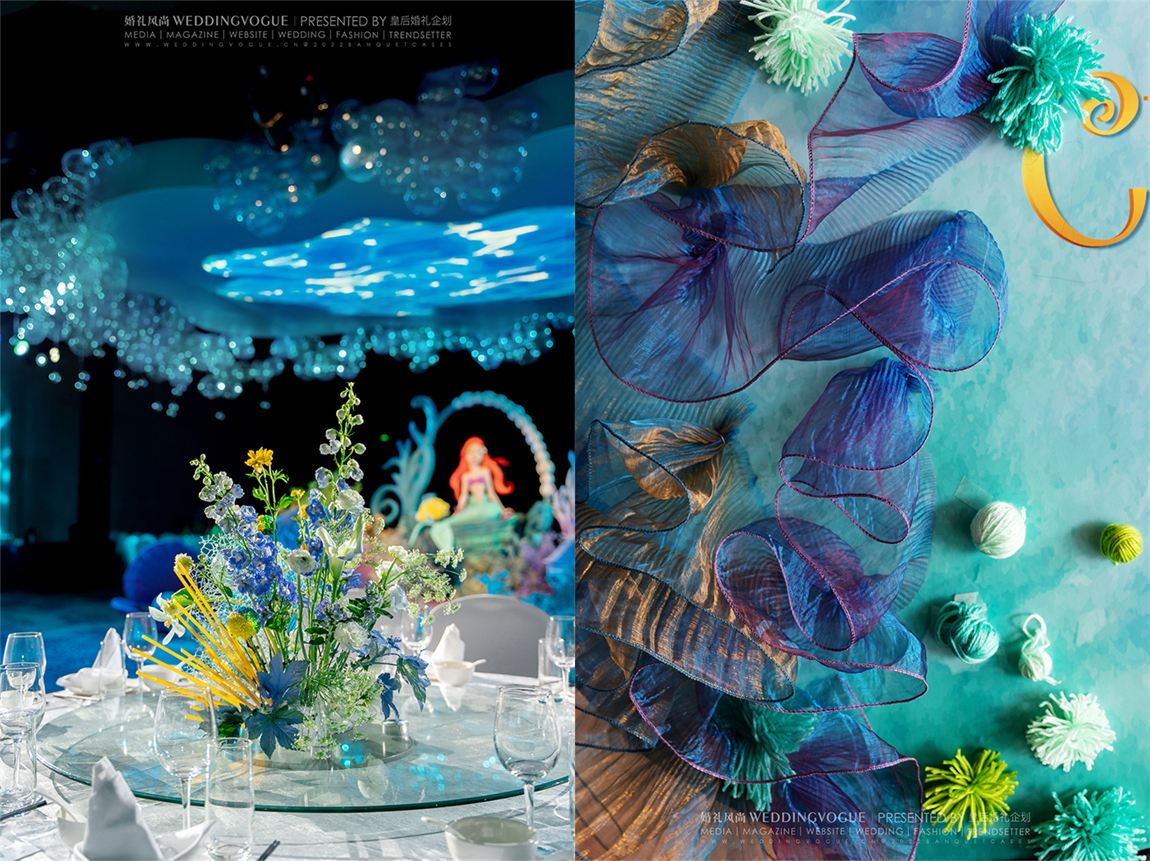 蓝色海洋人鱼婚礼效果图图片素材-编号32345480-图行天下