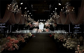 粉色系花艺韩式婚礼