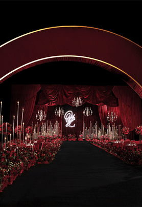 勃艮第红金复古婚礼