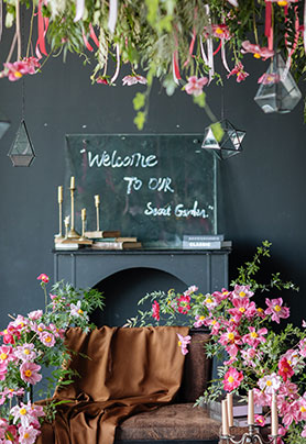 粉红花艳满宫春