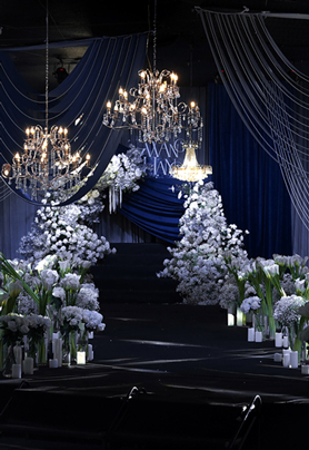 蓝色韩式布幔婚礼