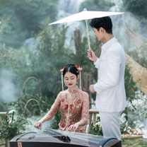 在瀑布下感受东方美学的禅意风骨 | 贵州目的地婚礼艺术展第四站