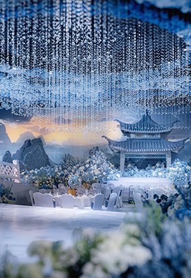 水墨蓝新中式婚礼